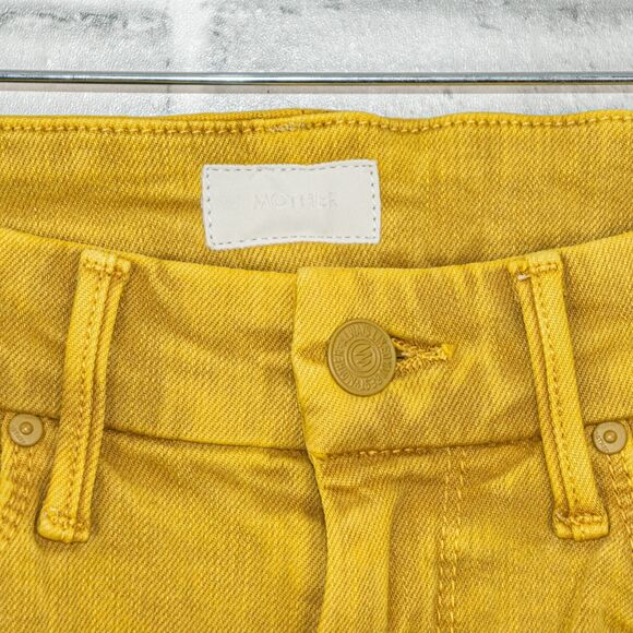 MOTHER Denim The Looker Ankle Snippet Jeans Yellow Mineral NWT Size 25 - Picture 7 of 12